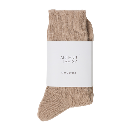 Alpaca wool socks - Wheat Taupe