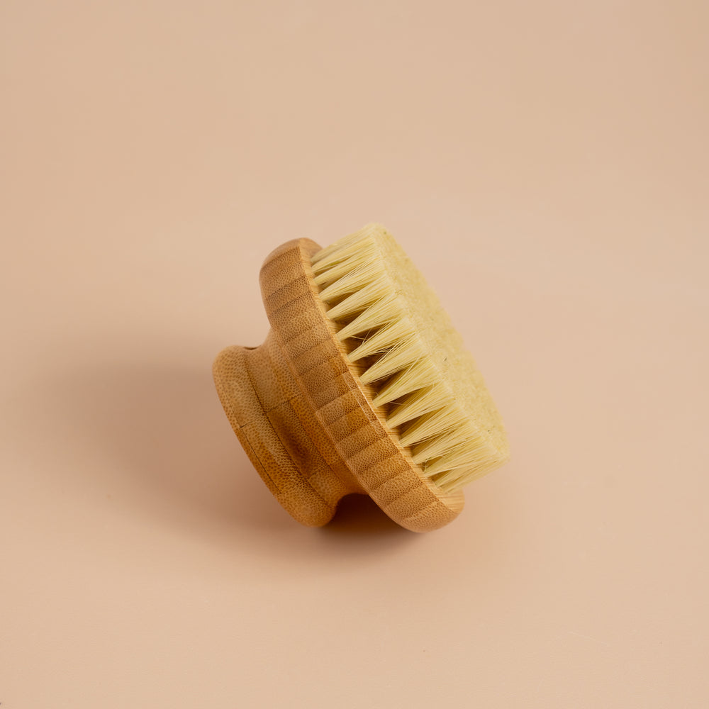 Round dry body brush