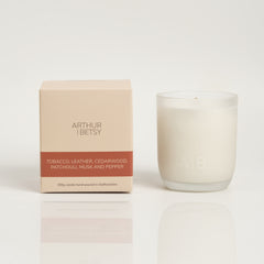 Tobacco, leather, cedarwood, patchouli, musk and pepper candle